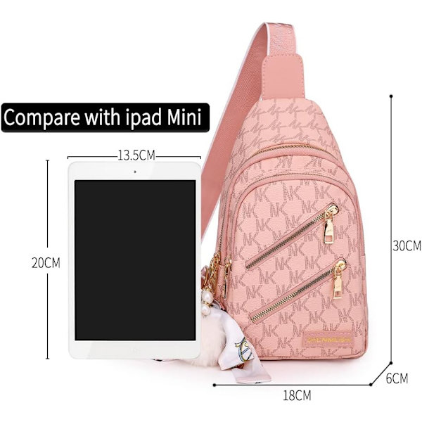 Sling Rygsæk Sling Taske til Kvinder, Brysttaske Dagligdags Rygsæk Crossbody Sling Rygsæk (A-Pink)