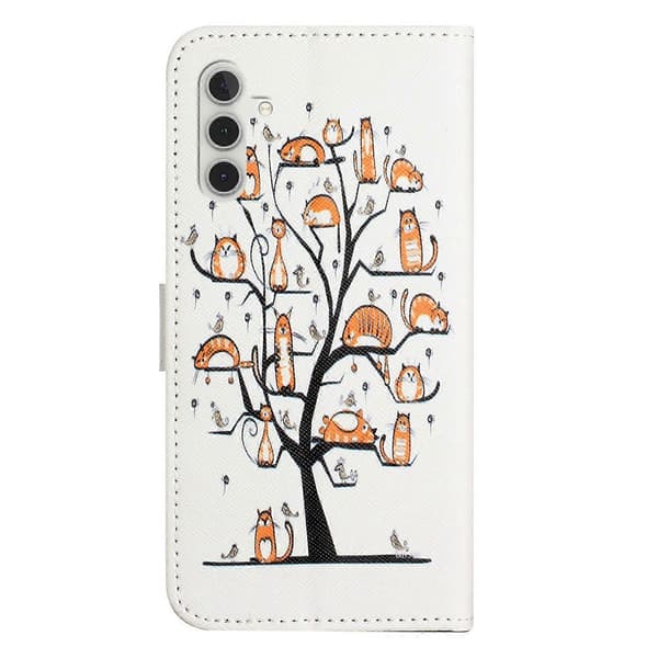 Case for Samsung Galaxy A56 5G/ M56 5G Pattern Print PU Leather Wallet Phone Case Cross Texture (Cat and Tree)
