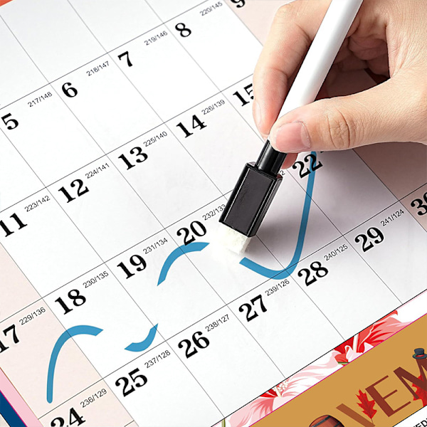2025-kalender extra stor väggdekor utplånbar penna dubbelsidig planeringskalender memo