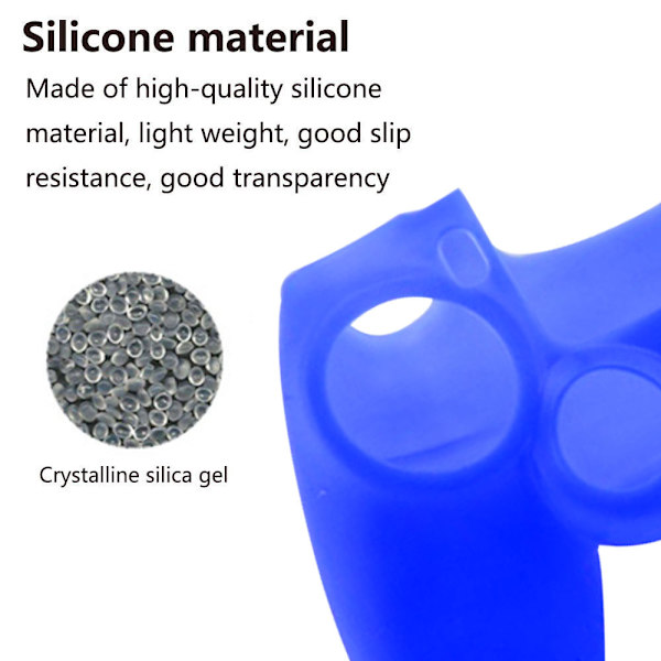 Kontroller Skin Grip Cover Cover Beskyttende Myk Silikon Gummi Etui og Sklisikker Tommelstikk Deksel Kontroller-Marineblå