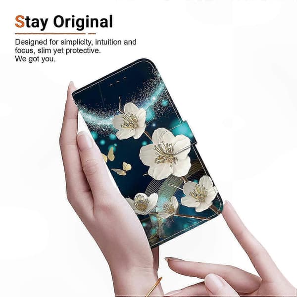 Pattern Print Leather Wallet Case for Galaxy A16 5G 4G, Anti-Drop Phone Cover (Magnolia)
