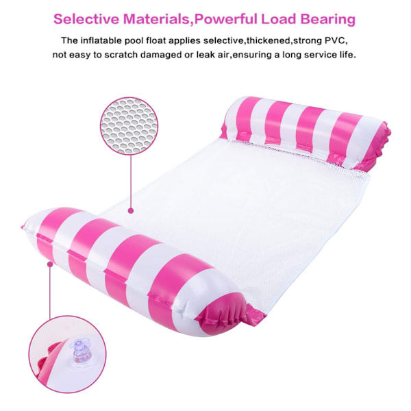 Oppustelige pool floats til voksne - oppustelige pool floats med luftpumpe, 2022 store sjove vandlegetøj som pool loungers - Rose Red