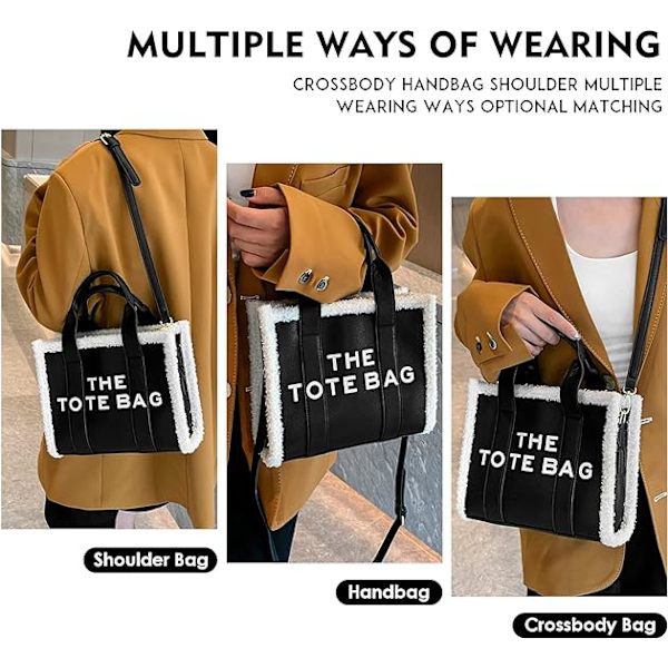 Læder Tote Bags til kvinder - Personlige læder Tote Bags Mini Top-Handle Crossbody Tote Bag Håndtaske til rejser arbejde