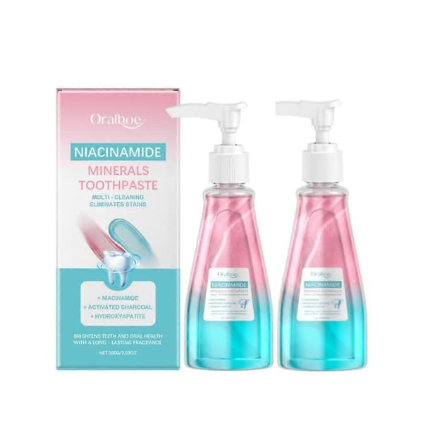 Niacinamide Toothpaste for Whiter Teeth - Triple-Action Whitening for Sensitive Teeth 2pcs