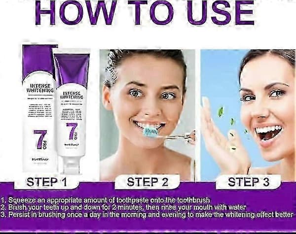 1-3X 7-Pro Intensive Toothpaste, 7PRO Intense Whitening Toothpaste with 7 2025 3PCS