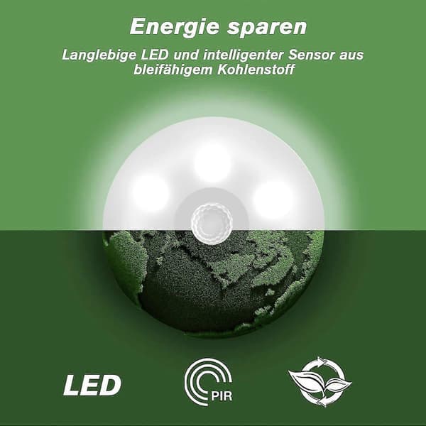 LED nattlys med bevegelsessensor, 3-pakning nattlys bevegelsessensor, USB oppladbart LED sensor nattlys, varmhvitt 2 moduser bevegelsessensorlys