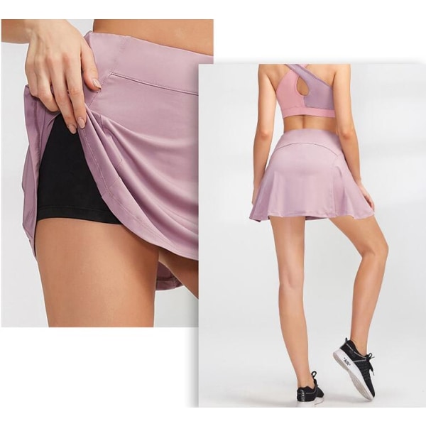 Basic Solid Multifunctional Stretch Informell Mini Roller Skirt Sportkjol för flickor