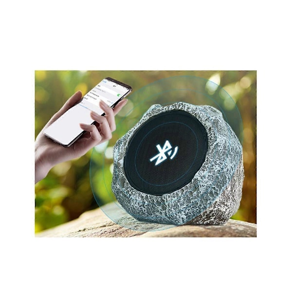 Solar Trådløs Bluetooth Høyttaler - Hage Lyd Vanntett Fjernkontroll Analog Stein Rock Høyttaler L