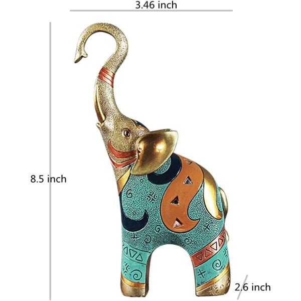 Lykke til Stor Elefant Statue Dekorationer til Hjemmet, Elefant Statuer Hjemmeindretning, Elefant Figurer med Snabelen Op (2 Stk Medium)