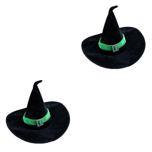 Velourhäxhatt för festdräkt 2 st Halloween maskeradaccessoar