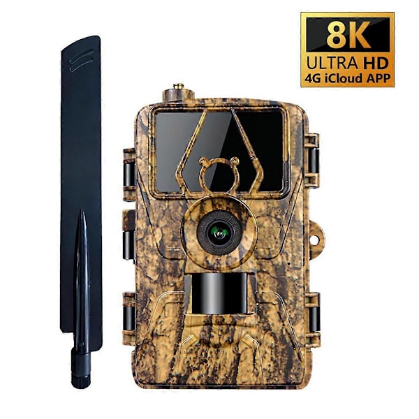4G LIVE Åtelkamera APP Kontroll IR Mörkerseende Jaktkamera HD Kamera 60MP 8K med SIM-kort Mobil As Shown