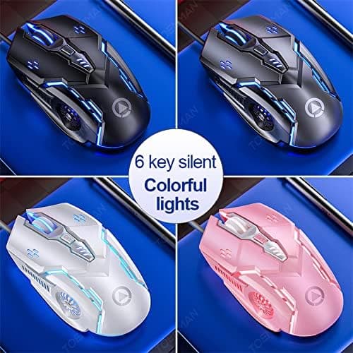 Silver Eagle G5 Silent Wired Mouse Six Buttons Light Game USB Wired Gaming Mouse Office Game Light Mouse (Black)