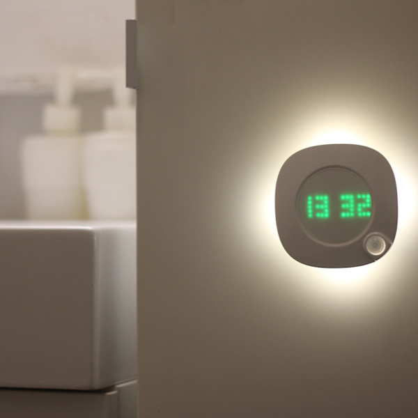 LED PIR Motion Sensor Wall Clock Light 360 Degree USB Modern Design Digital Clock Time Indoor Kitchen Bathroom Study Night Light