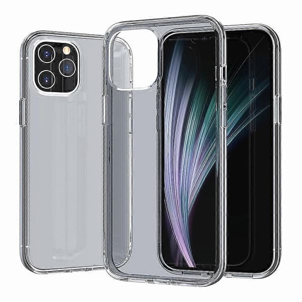 Case for iPhone 11 Pro Max PC+TPU Shockproof Transparent Phone Case (Transparent Black)