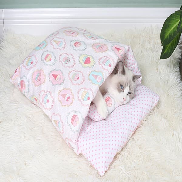 Katt soveseng Vinter Varm Kattehule Japansk Katte sovepose Myk