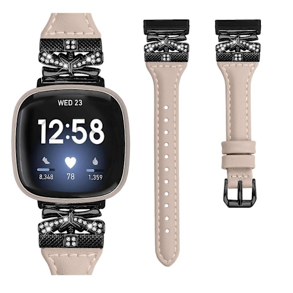 Tyyppi C Musta Solki Ranneke Fitbit Versa 3/4/Sense/Sense 2 Perhosliittimellä Älykellolle Style E
