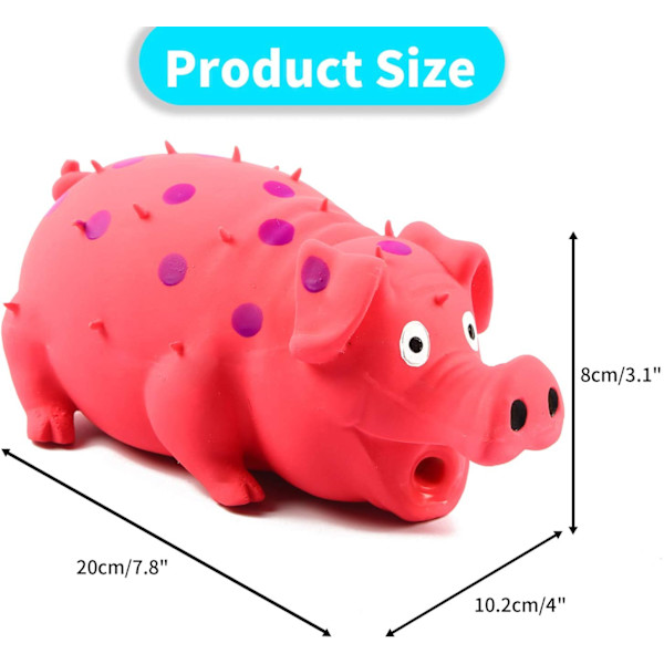 Squeaky Piggy Dog Toy, Barking Piggy Dog Toy for Small Medium and Large Dogs-Red+Yellow