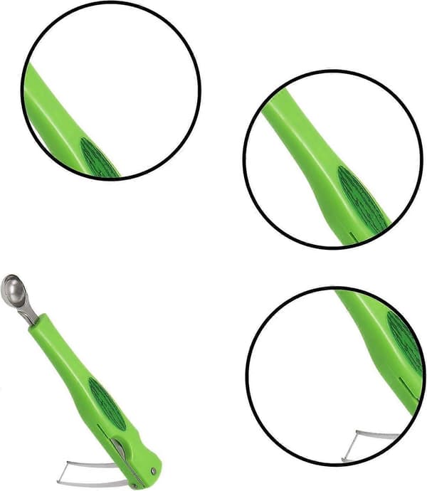 3-i-1 Vandmelonsskærer og Melonudstikker i Rustfrit Stål med Ergonomisk Komfortgreb