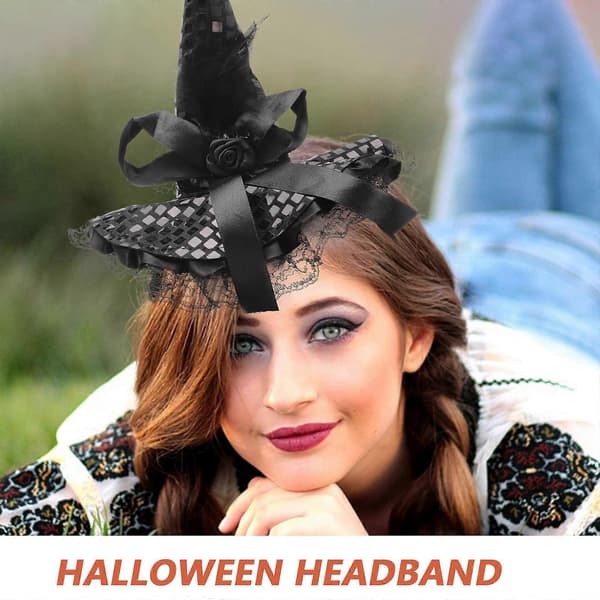 Maskeradeutstyr Halloween Hodeplagg Festdekorasjon Polyester 27x25cm Svart 1-pakning