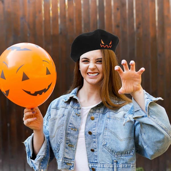 Herkkä 3 kpl Halloween-juhlaberetti musta koristetarkoituksiin