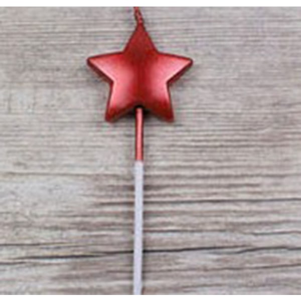 Star Shape Födelsedagsljus, 6 st Cake Topper Dekorationer Födelsedagsljus Metalliska tårtljus för barn Födelsedag Bröllopsfest-Rot