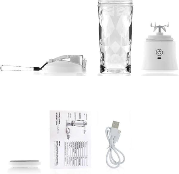 Bærbar blender 600 ml USB oppladbar smoothie-maskin med isknusing for reise