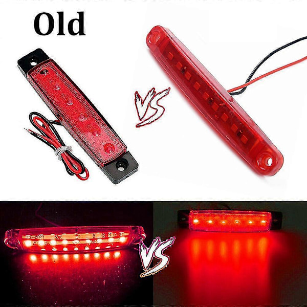 30x Forseglede røde gule hvite 9 LED sidemarkeringslys for lastebilhenger 4 tommer bakre sidelys