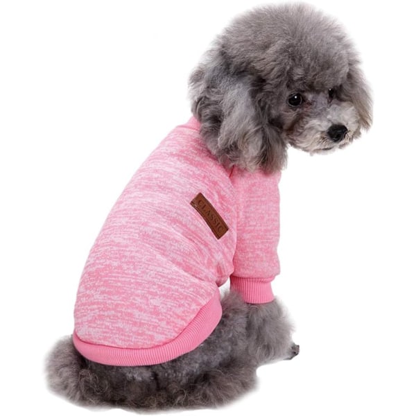 Pet Hundeklæder Hundetrøje Blød Fortykkelse Varm Hvalpe Hunde T-shirt Vinter Hvalp Trøje til Hunde (Pink, XS)