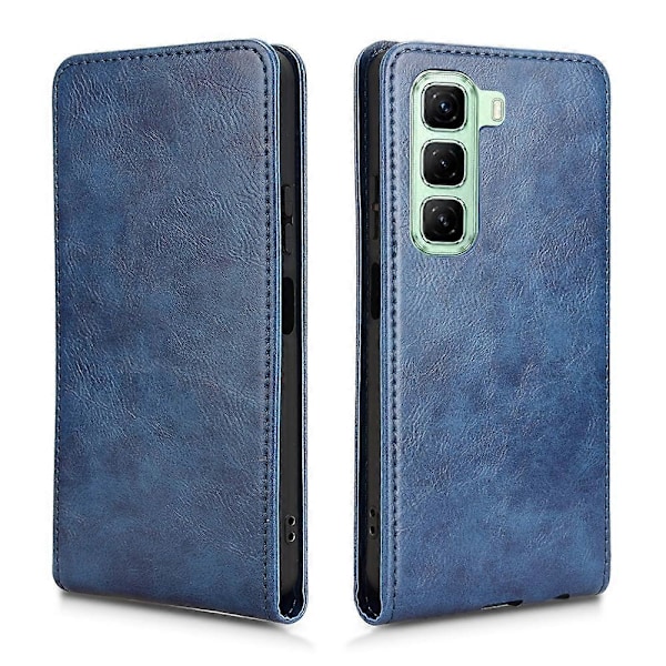Vertikalt Flip Lærdeksel For Infinix Hot 50 4G Blue