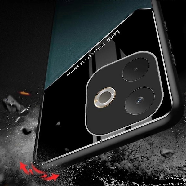For Oppo A5 Pro 5G Deksel Lærbelagt PC + TPU Telefon Bakdeksel - Grønn Multicolor Red