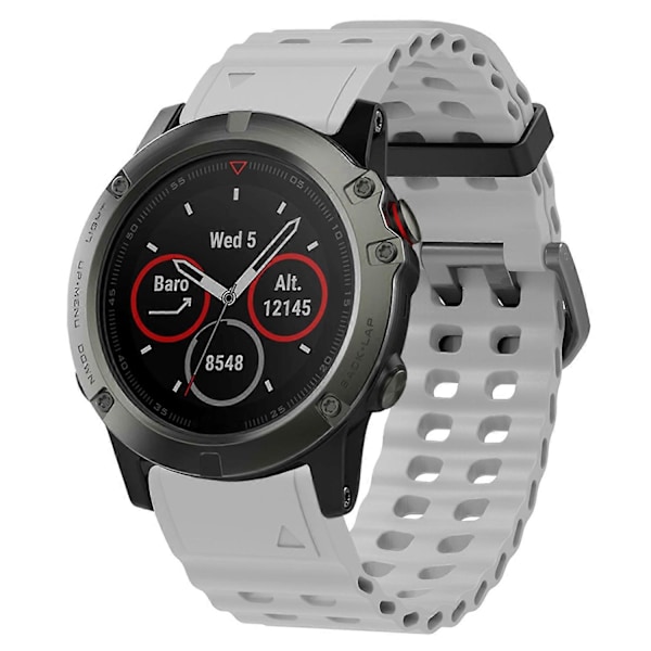 26 mm silikonerem til Garmin Fenix 8 51 mm/Enduro 3/Instinct 2X urrem med flere huller Style B