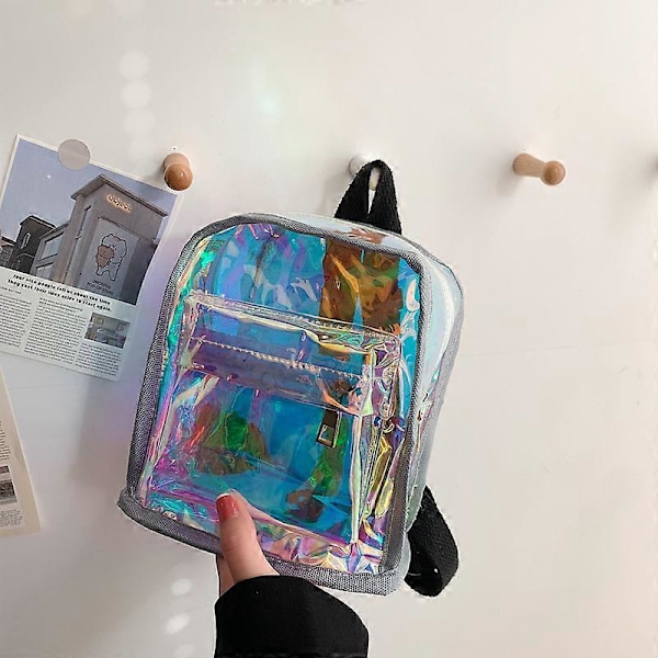 Mini Transparent Ryggsäck för Kvinnor, Mode PVC Klar Ryggsäck för Barn Flickor Skolväskor, Set med 3 st