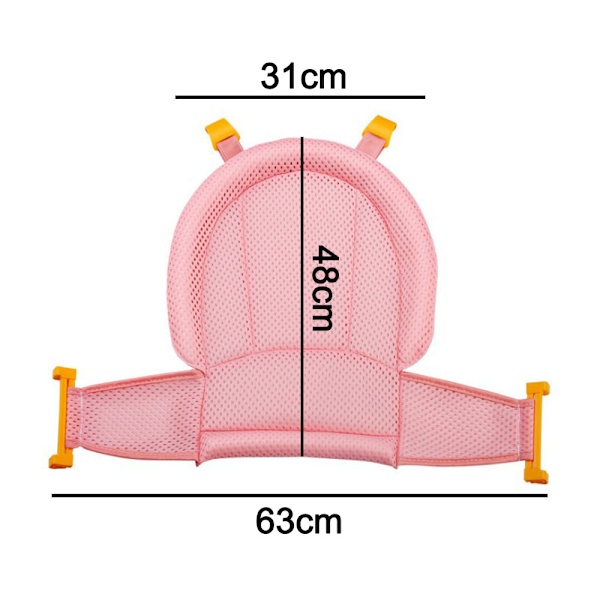 Baby badekar sæde spædbarn badekar sæde støtte måtte, justerbar komfortabel skridsikker baby brusebad net badekar sidde op mesh-pink