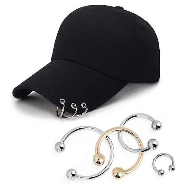 1 st Baseballkeps Ring Spänne Skruv På Metall Klädsel DIY C-Formad Dekorativ Lås gold 4cm