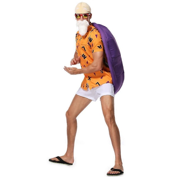 Master Roshi Cosplay Kame Sennin Kostym Komplett Set Halloween Maskerad Karnevalskostym för Vuxna M