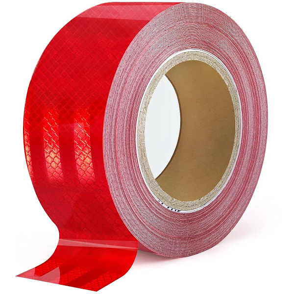 Röd reflextejp, 10 meter x 5 centimeter - Vattentät reflextejp