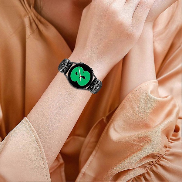 Typ E För Huami Amazfit Cheetah Pro Svart Spänne 20mm Armbandsur Fjäril Rhinestone Armband Style A
