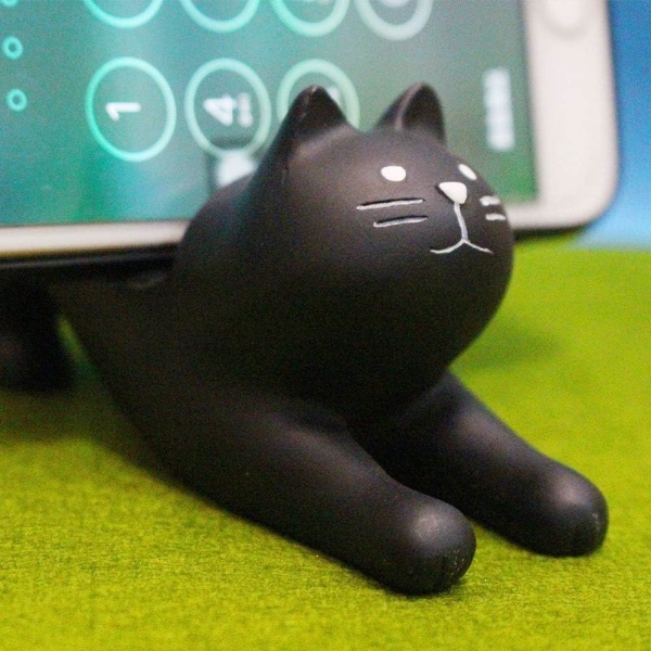 Dekorativ telefonhållare Bärbar 3D Cartoon Mobilt Skrivbord Mini Desktop Hållbart fäste Kattform Lazy Phone Holder Bracket