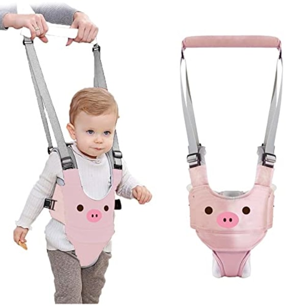 Baby gåsele - handhållen barnvagnsassistent - småbarns gåsele seleassistent bälte - rosa