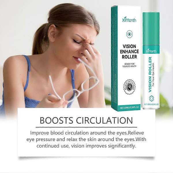 Synsforbedrende roller til kvinder og mænd, naturlige ingredienser, øjenroller til lindring af trætte og tørre øjne 2pcs