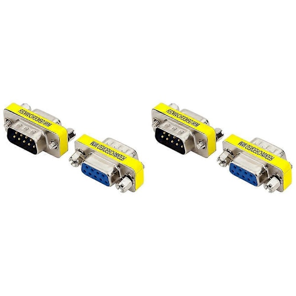 4X DB9 Dator Videoadapter DB9 Hane till Hona Seriell Port till Hål 9-stifts VGA Hona Kabeladapter