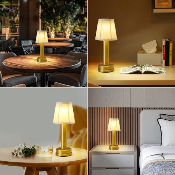 2000mah batteridrevne bordlamper 3W LED bordlampe dæmpbar bærbar bordlampe 3 niveauer lysstyrke trådløse bordlamper (guld)