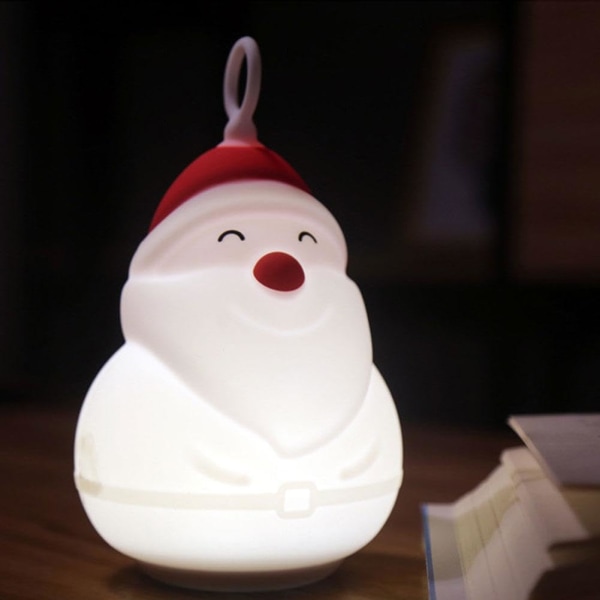 Jul Silikon Nattlampa Härliga julgransklockor och snögubbe Nattlampa LED Silikon Nattlampa Sängbordslampa Jul