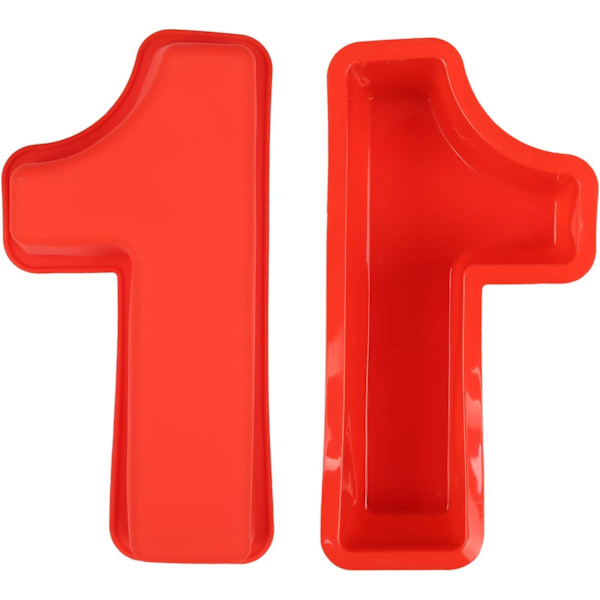 Kageform Silikone Tal Store Tal 7 Bageform Bage Fødselsdag Jubilæum Fødselsdagskage 20 X 25 Cm (Multi-Way)-1-Rød