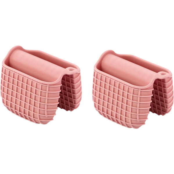 Mini Silikon Ugnsvantar Set, Ugnsvantar Isolerad, Kök Matlagning och Bakning Ugnsvantar, Skydda Fingrar Mini Ugnshandklämmor Säljs i Par (Rosa)