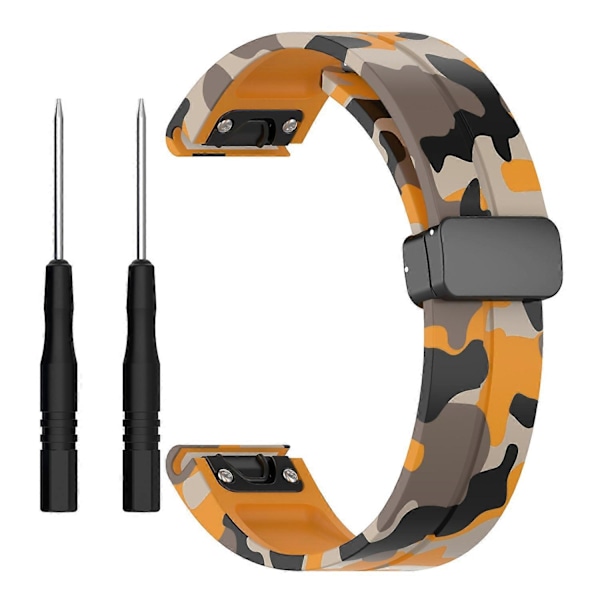 Tyyppi H Garmin Fenix 7/Forerunner 965/955/945/935 kellon ranneke musta solki 22mm Camouflage Style C