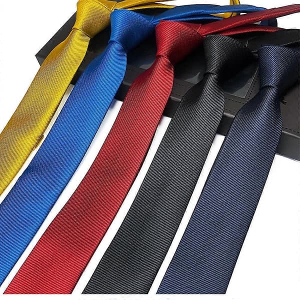 Herreslips 5CM Marineblå Smal Slim Flere Fintvævede Twill