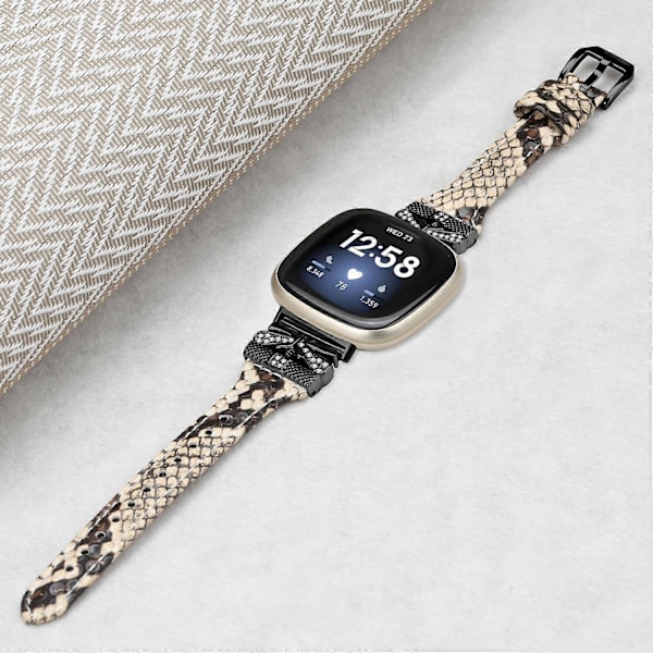 Tyyppi C Musta Solki Ranneke Fitbit Versa 3/4/Sense/Sense 2 Perhosliittimellä Älykellolle Style D