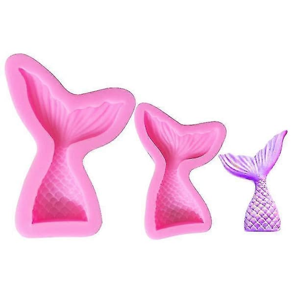 2 stk. silikoneforme til gelé, chokolade, fondant, havfruehaleform