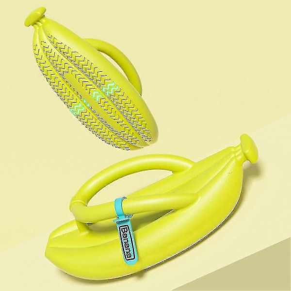 Fashionabla bananformade flip-flops för par, mjuka och bekväma tofflor för hemmet inomhus Citrus 42 43